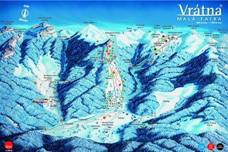Mapa lyžiarske stredisko Vrátna